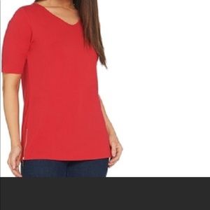 XL Belle Kim Gravel TripleLuxe Red T Shirt Top